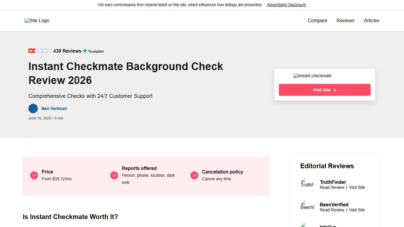 Instant Checkmate Background Check Review 2026 - Is It Legit?